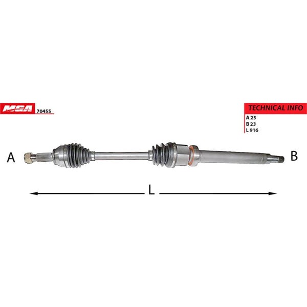 MGA 70455 Aks Sağ Fiesta V Fusion 02- 1.4 TDCI