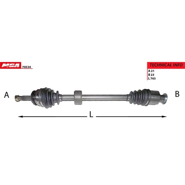 MGA 70534 Aks Sağ Logan Mcv 07- Logan Ls 04- Sandero 08- 1.2 16V 1.4 1.6