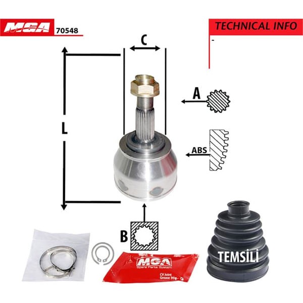 MGA 70548 Aks Kafası Dış 156 1.9 