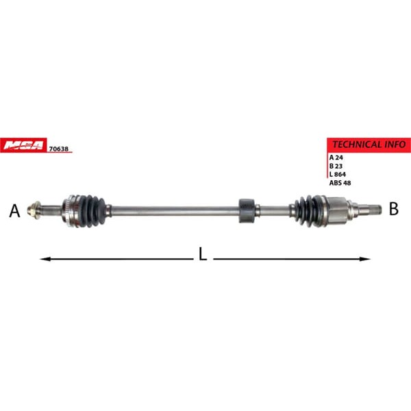 MGA 70638 Aks Sağ Absli Yaris 99-05 1.0