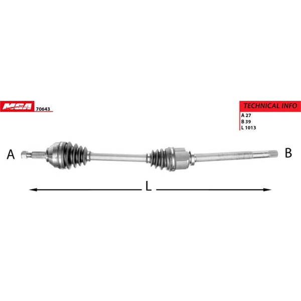 MGA 70643 Aks Sağ Abssız Trafic II 06- / Vivaro 06- 2.0