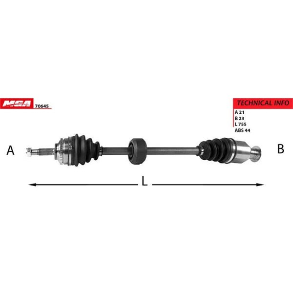 MGA 70645 Aks Sağ Absli 44D CLIO Thalia 07-10 CLIO II 1.4 16V 1.2 Abs Agırlıklı