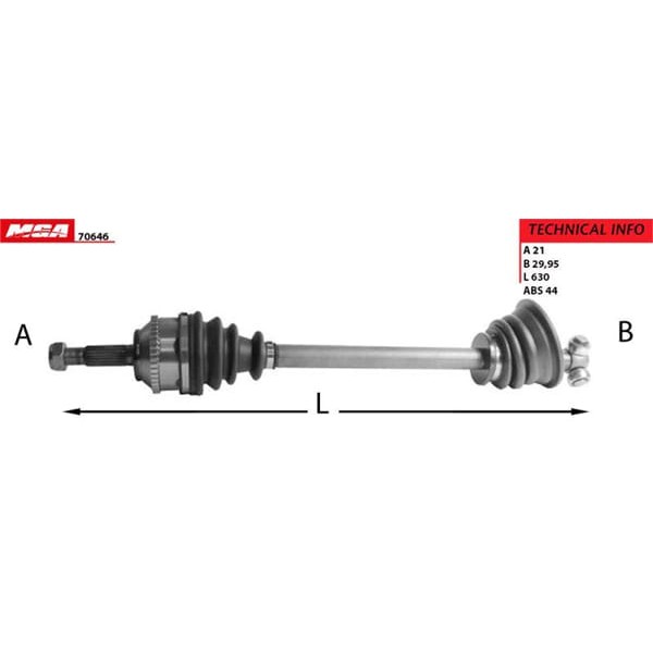 MGA 70646 Aks Sol Absli 44D CLIO Thalia 07-10 1.4 16V 1.2 