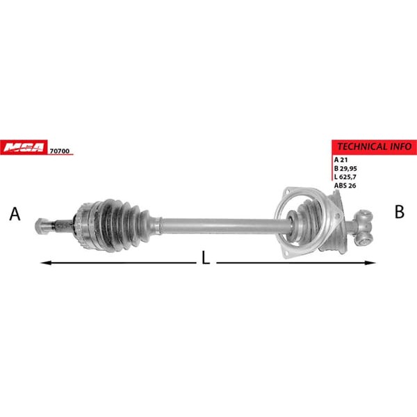 MGA 70700 Aks Sol Absli CLIO II 98- Kangoo 98- 1.5 DCI İnce Freze Yaylı