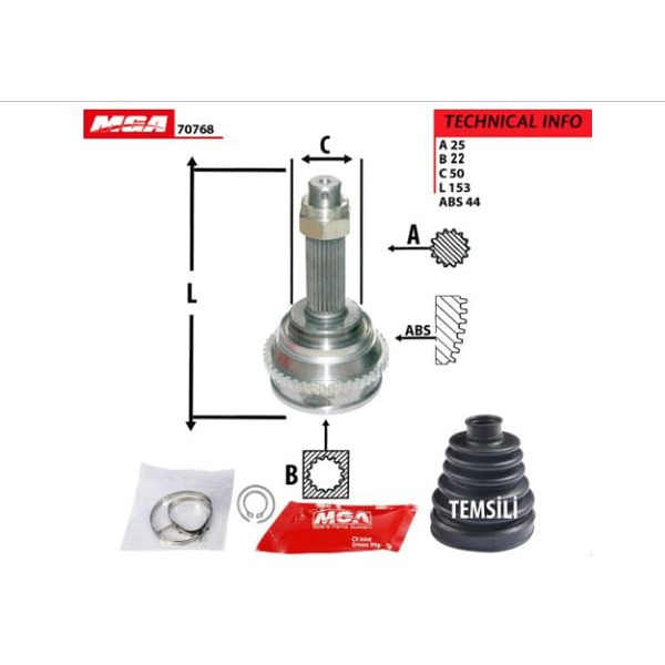 MGA 70768 Aks Kafası Dış Absli Accent 95-03 1.3 1.5