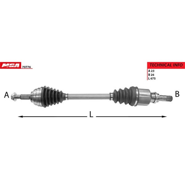 MGA 70776 Aks Sol Abssız Megane II 02-08 1.4 1.6 1.5 DCI Segmanlı