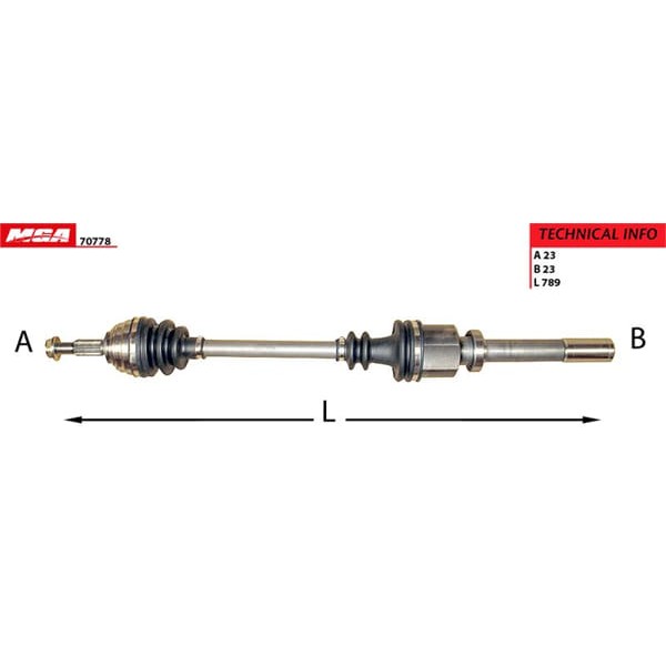 MGA 70778 Aks Sağ Megane II Otomatik Vites