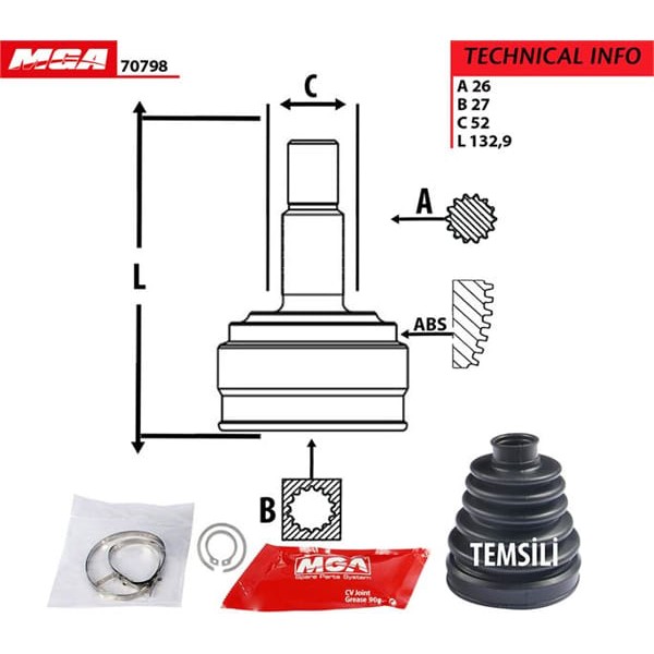 MGA 70798 Aks Kafası Dış Jazz 09-12 