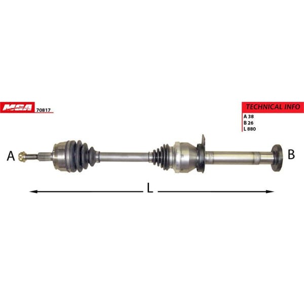 MGA 70817 Aks Sağ Transporter T6 10- Transporter T5 03- Transporter T7 140-180 Ps