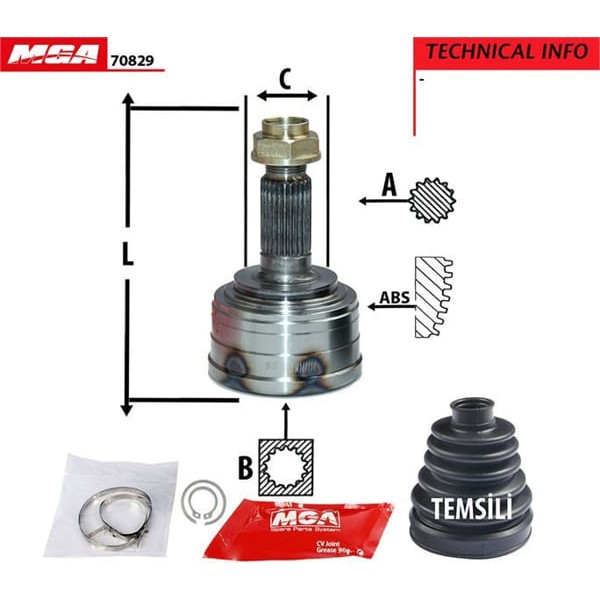 MGA 70829 Aks Kafası Dış Civic 96-00 26X28X55 