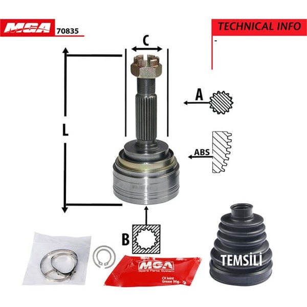 MGA 70835 Aks Kafası Dış Persona 96- 25×22×54 