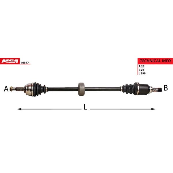 MGA 70847 Aks Sağ CLIO II Symbol / Sandero Stepway 08- 1.5 DCI Ym 