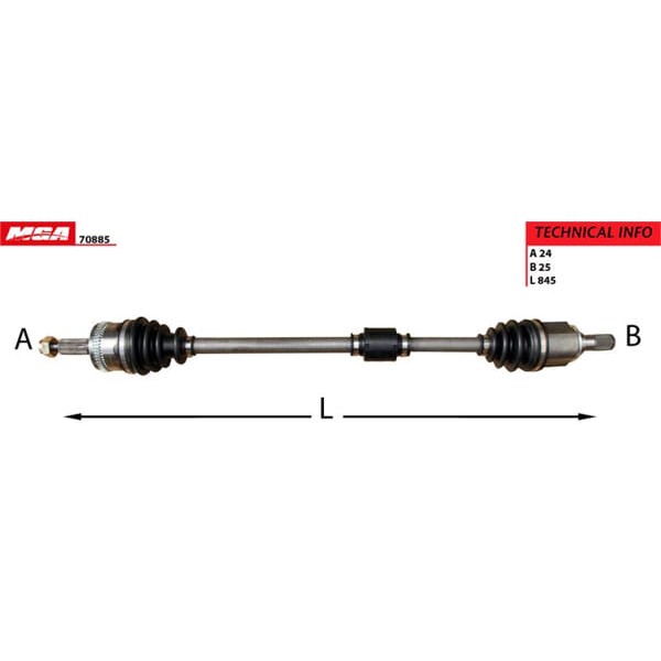 MGA 70885 Aks Sağ Absli İ10 08-11 Benzinli