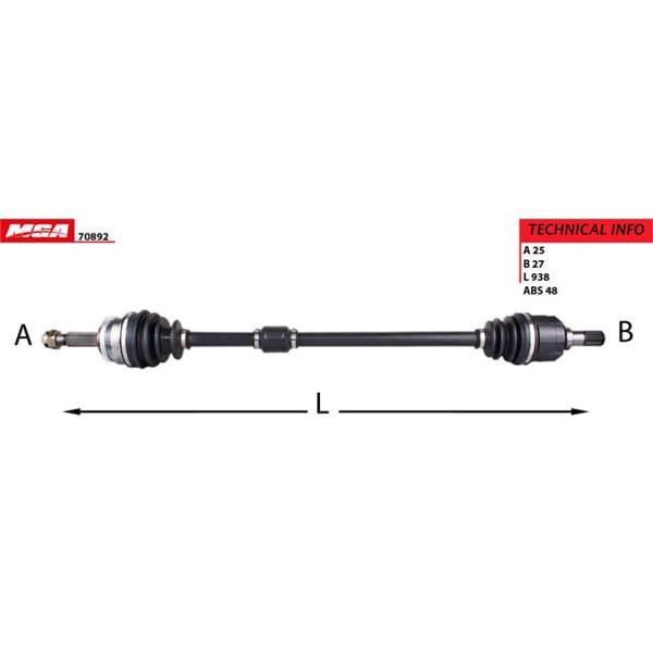 MGA 70892 Aks Sağ Absli İ20 08-12 Dizel