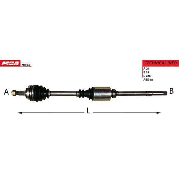 MGA 70893 Aks Sağ Absli Scudo / Expert / Jumpy 1.9D Dw8 Xud9 Xu7Jp Xu10J2 Ew10J4 Komple