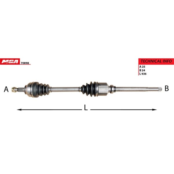 MGA 70898 Aks Sağ C5 I II III 39451 1.8 16V 1.6 HDI 2.0 HDI 1.6