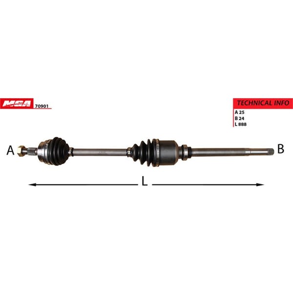 MGA 70901 Aks Sağ 306 Em 405 Srı Yeni Model 1.6 1.8 1.9 1.9D Xud9 