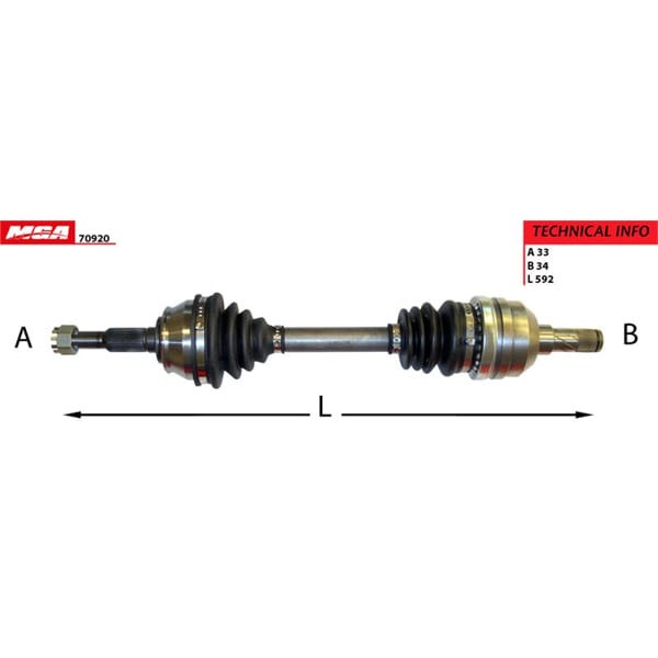 MGA 70920 Aks Sol Vectra A 1.7D 1.8 2.0