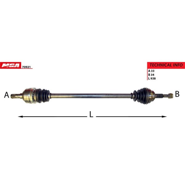 MGA 70921 Aks Sağ Vectra A 1.7D 1.8 2.0 