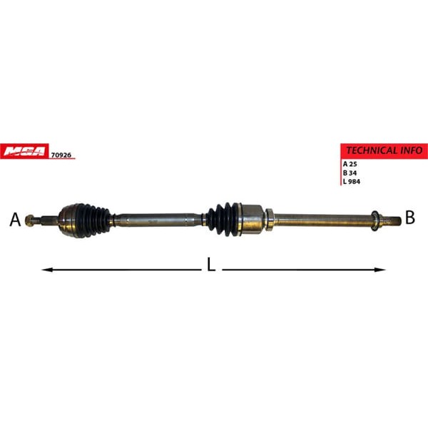 MGA 70926 Aks Sağ Fluence 09- 1.5 DCI 6 Vites Otomatik Şanzıman