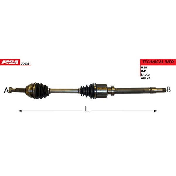 MGA 70931 Aks Sağ Transit V347 06-14 2.2 TDCI 115-140Ps