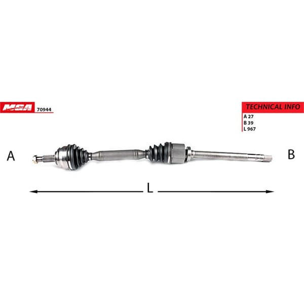 MGA 70944 Aks Sağ Laguna II 01-07 1.9 DCI 6 Vites
