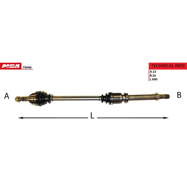 MGA 70946 Aks Sağ CLIO III 05-12 Modus 05-12 1.2I 16V 