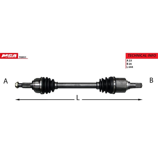 MGA 70951 Aks Sol Micra III K12 03- Note E11 06- 1.5 DCI Komple 