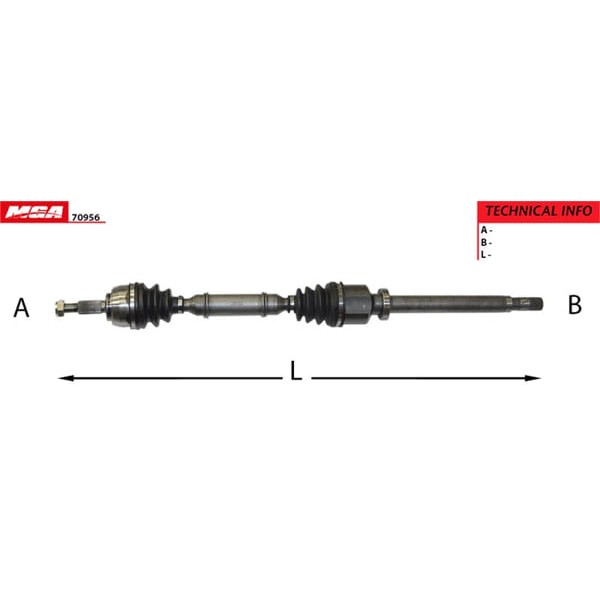 MGA 70956 Aks Sağ Megane II 03- Scenic II 03- 