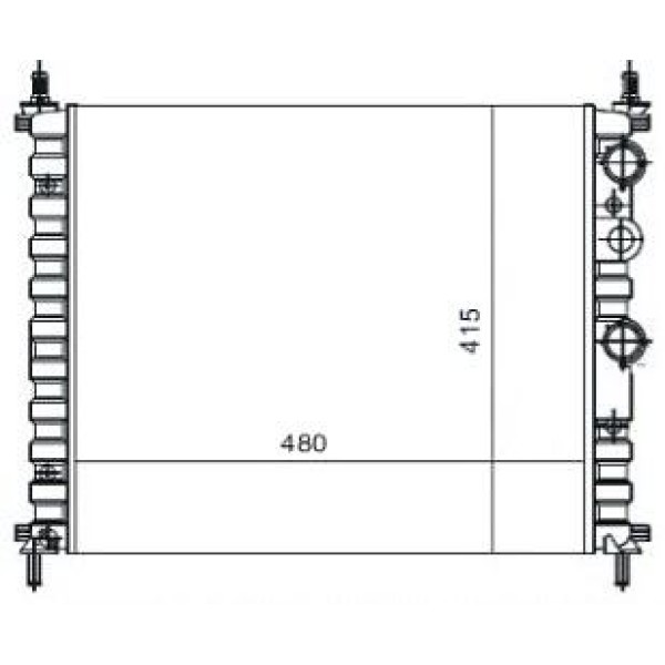 MGA 80101 Su Radyatörü Marea Brava 1.4 1 6 Ac 97-00 Bravo 480X415X23 