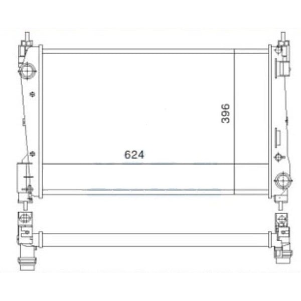 MGA 80103 Su Radyatörü Punto Evo 09- 1.3 Mjtd Grande Punto 05- 1.3 Mjtd / Corsa D 06- 1.3 Cdtı 624X3 