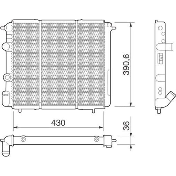 MGA 80115 Su Radyatörü R19 1.4 8V E7J 1.6 8V K7M 1.6Ie Ac 430X396X34 