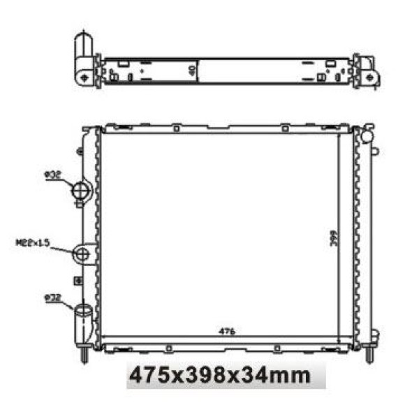 MGA 80122 Su Radyatörü CLIO II 98- 1.4 8V E7J 1.6 8V K7M Ac Kangoo