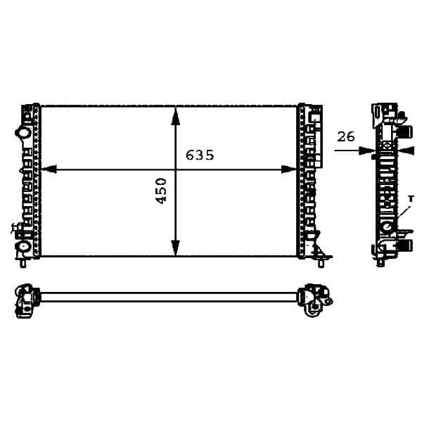 MGA 80126 Su Radyatörü Laguna I 95- 1.6 16V K4M 1.8İ 16V Ac 2.0 16V F4R