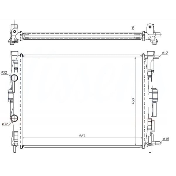 MGA 80132 Su Radyatörü Megane II 02- 1.5 DCI 1.4 16V 1.6 16V 1.9 DCI 2.0 16V Scenic II 03- Mt Bva Br 