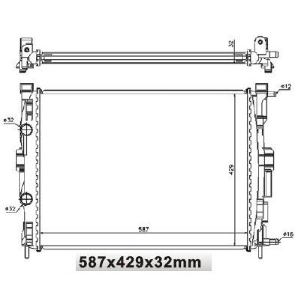 MGA 80133 Su Radyatörü Megane II 02- 1.5 DCI 1.4 16V 1.6 16V 1.9 DCI 2.0 16V Scenic II 03- Mt Bva Br 