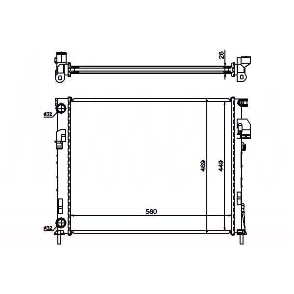 MGA 80134 Su Radyatörü Trafic 01- 1.9 DCI Ac / Vivaro A 01- 1.9 Dtı Ac / Prımastar 02-