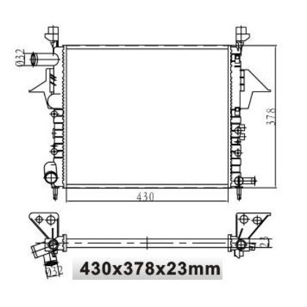 MGA 80135 Su Radyatörü Twingo 97- 1.2 8V 16V Nac 430X378X23