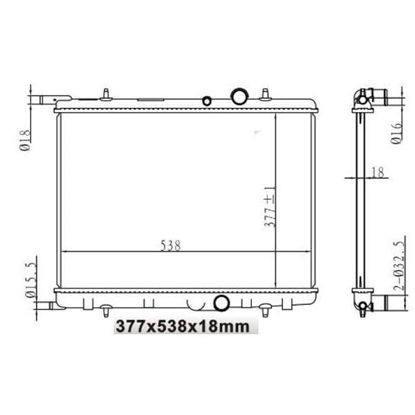 MGA 80147 Su Radyatörü 206 98- 206 - Te3 09- 307 00- 1.4 16V 1.6 16V 1.4 HDI 2.0 HDI Mt Partner 02-