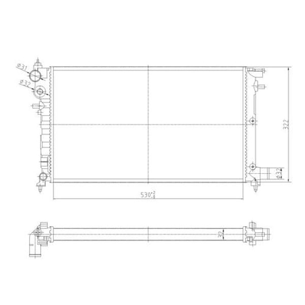 MGA 80153 Su Radyatörü 106 96- 1.5D Tud5 / Saxo 96- 531X322X32 