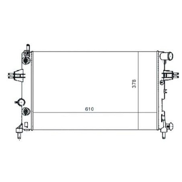 MGA 80157 Su Radyatörü Astra G 97- 1.4 16V 1.6 16V 1.8 16V Mt Ac Zafira A 99- Mt Ac 610X378X23 