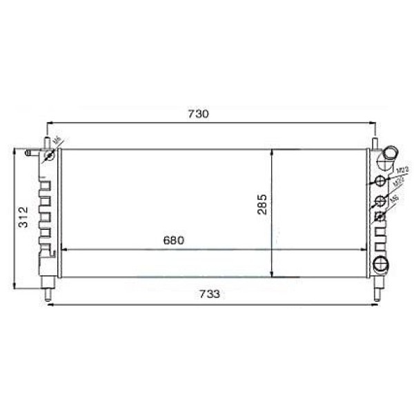 MGA 80169 Su Radyatörü Corsa B 97-00 1.0 12V 1.2 16V Mt Ac / Celta 07- Prısma 07- 1.0 Mt Ac 680X285X 