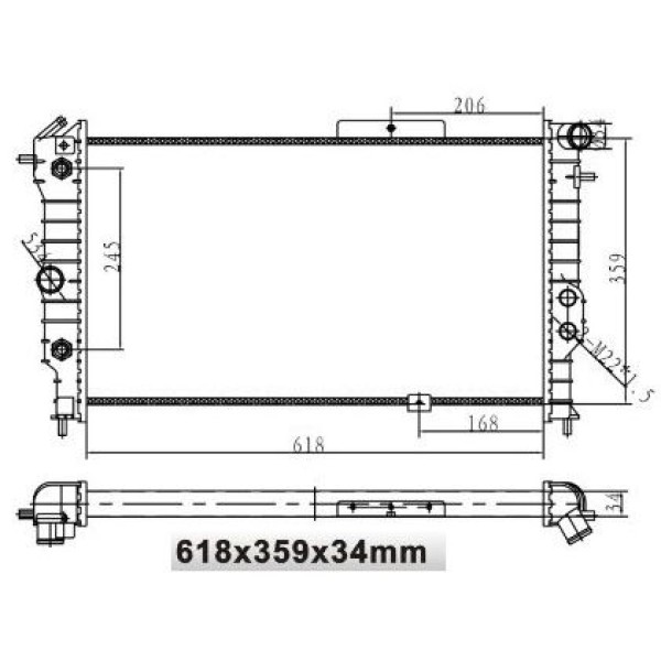 MGA 80172 Su Radyatörü Vectra A 88-95 Mt Ac Calıbra 90- 618X359X34 
