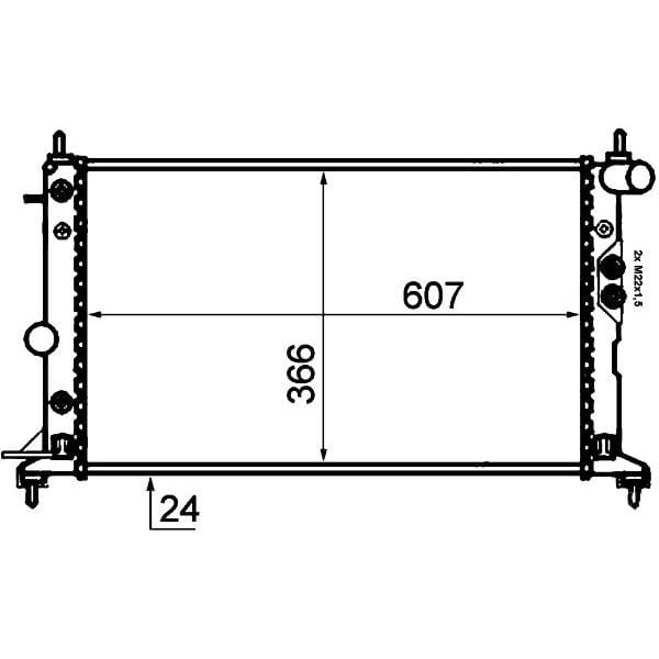 MGA 80175 Su Radyatörü Vectra B 95- 1.6I 1.6 16V 2.0 16V 2.0 Td 2.2I 16V 2.2 Td 