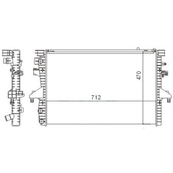 MGA 80194 Su Radyatörü Transporter T5 03- 1.9 TDI Axb Axc 1.9 TDI Axb 710X470 