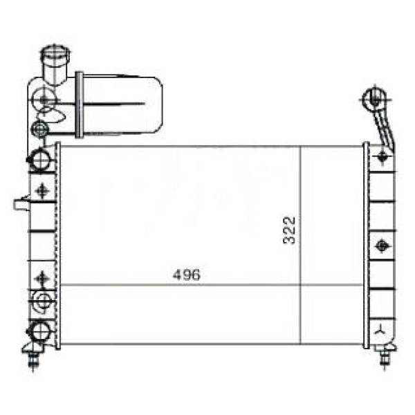 MGA 80400 Su Radyatörü Tempra 90- 1.4 1.6 Karbb. Nac Tipo Bıdonlu 498X322X32 