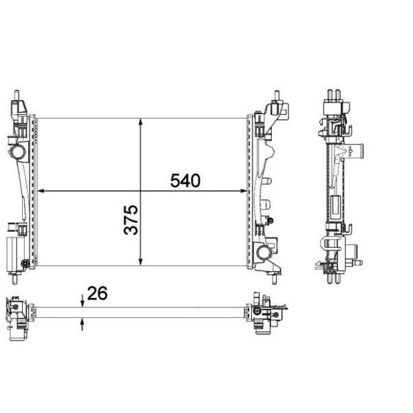 MGA 80409 Su Radyatörü Corsa D 06- 1.2 16V 1.4 16V Mt Corsa E 14- Mt Adam 13-