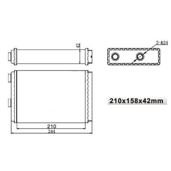 MGA 81101 Kalorifer Radyatörü Doblo 01- Idea 04- Punto II 99- / Musa 04- 210X158X42