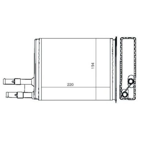MGA 81104 Kalorifer Radyatörü Ducato 94-02 / Boxer 94-02 / Jumper 94-02 Relay 94-02 220X194 