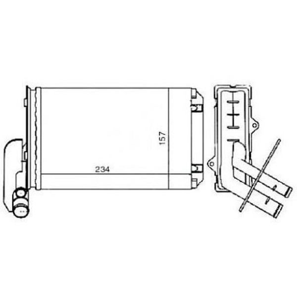 MGA 81500 Kalorifer Radyatörü R19 CLIO I 90-98 Megane I 95- 234X158X42